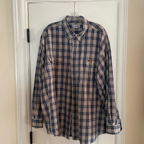 Carhartt Other - Carhartt Blue Plaid Button Down Long Sleeve Shirt XXL Excellent Used Condition